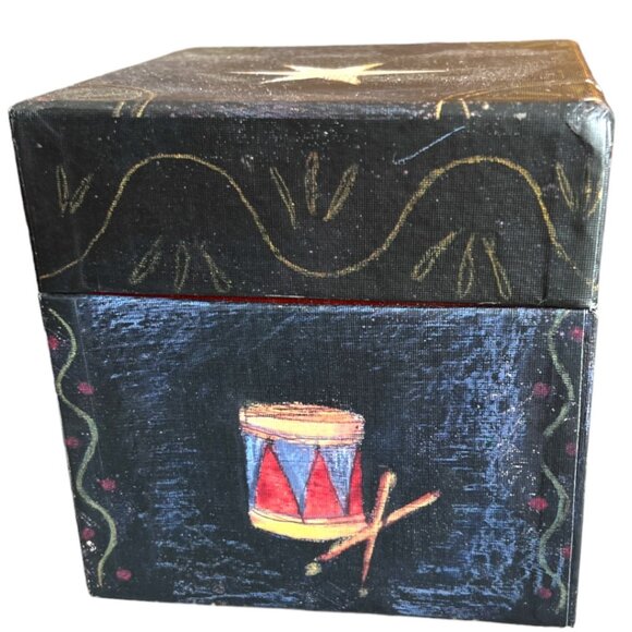 Vtg BOB'S BOXES Primitive Colors Nativity 3 Folk Art NESTING BOXES Angel, Dove - Picture 4 of 16